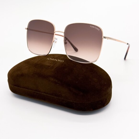NEW TOM FORD TF894/K 28F SQUARE WOMEN SUNGLASSES FT0894/S 28F - Picture 1 of 12